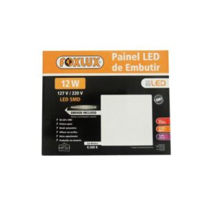 LUM. PAINEL EMB. LED QUAD. 12W