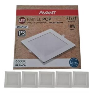 LUMINARIA. PAINEL EMB. LED QUAD. 6500K 18W POP - AVANT